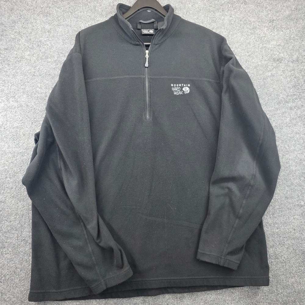 Mountain Hardwear Mens XXL Black Fleece Quarter Zip Pullover Sweater Jacket